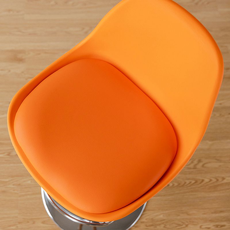 Armless Dining Stools Adjustable Height Bar Stools with Metal Base