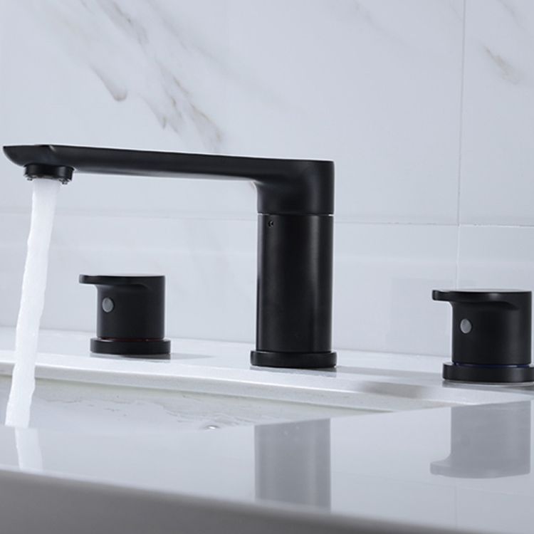 Contemporary Bathroom Faucet Deck Mounted Copper Two Handle Swivel Roman Tub Faucet Set
