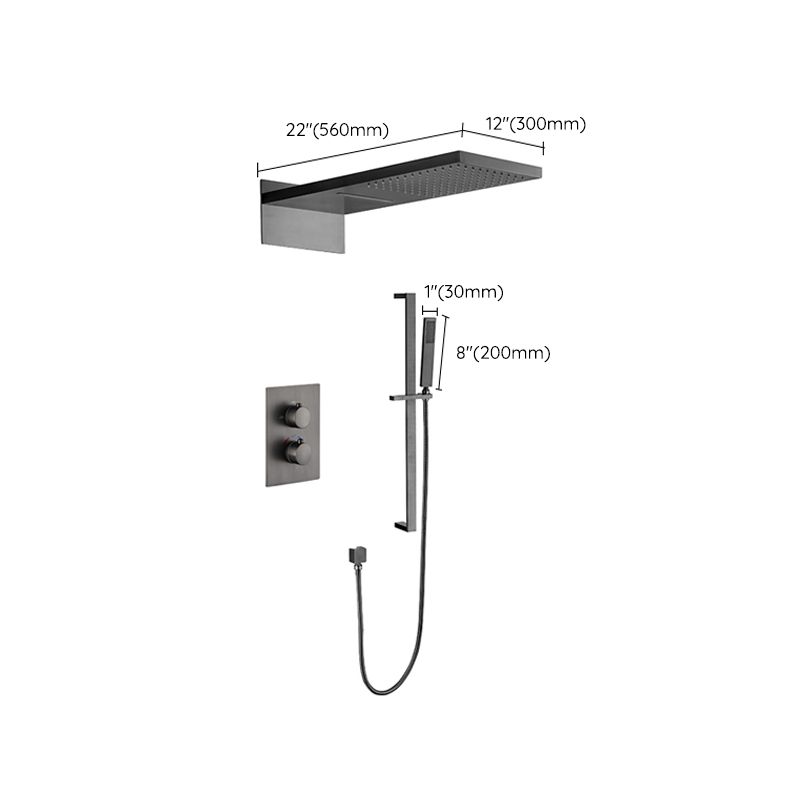 Modern Shower System Brass Adjustable Shower Head Temperature Control Shower Faucet