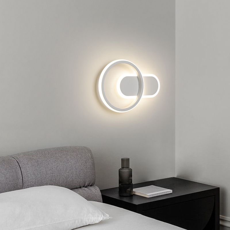 Single Modernism White Wall Mounted Sconce LED Statement Wall Light