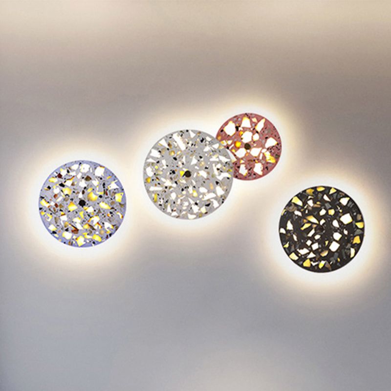 Nordic Cement Wall Light Round Colorful LED Wall Sconce for Living Room