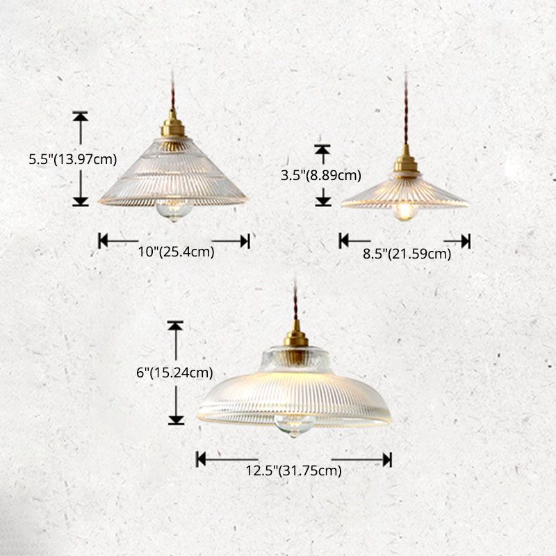 Prismatic Glass Vintage Hanging Pendant Light 1-Light Drop Pendant for Dining Room