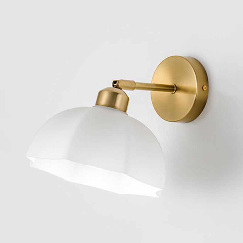 Nordic Style Wall Light Dome Shape Wall Lamp with Glass Shade for Living Room