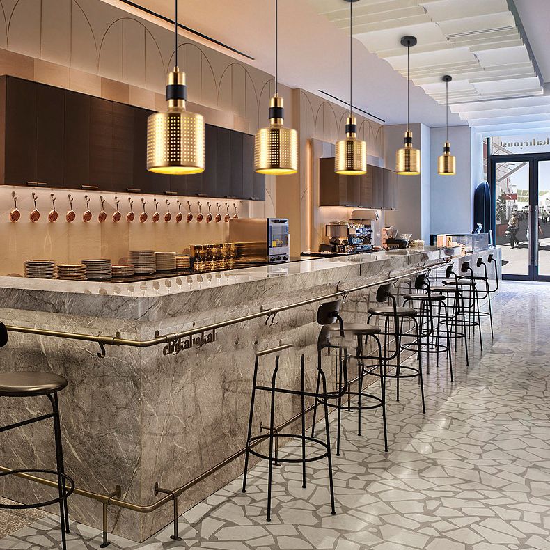 Luminaire pendentif en métal contemporain 1 lumière plafond suspendu plafond