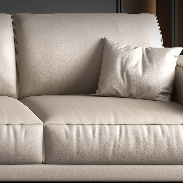 Cushions Faux Leather Square Arm Sofa with Waterproof and Wear-resisting