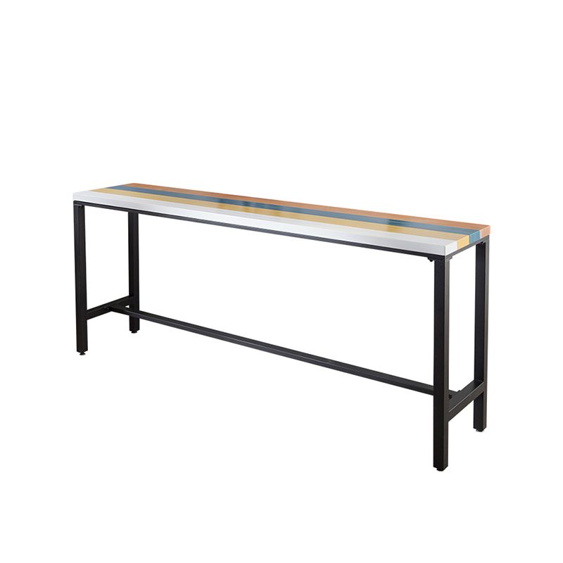 Rectangle Bar Table Set 1/5 Pieces Solid Wood Counter Table with Ladder Back Stools