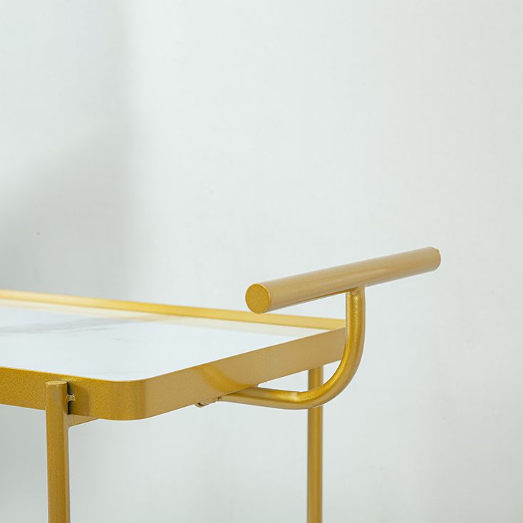 Modern 34.65"H Rolling Prep Table Rectangular Metal Prep Table for Home Use