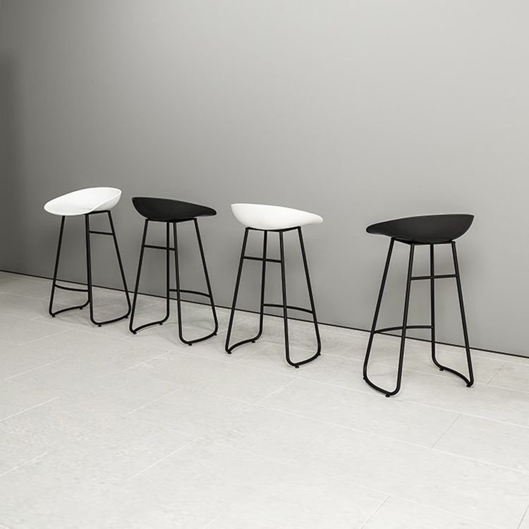 Industrial Armless Backrest Counter Stool Iron Cafe Bar Stool with Acrylic Seat and Pedal