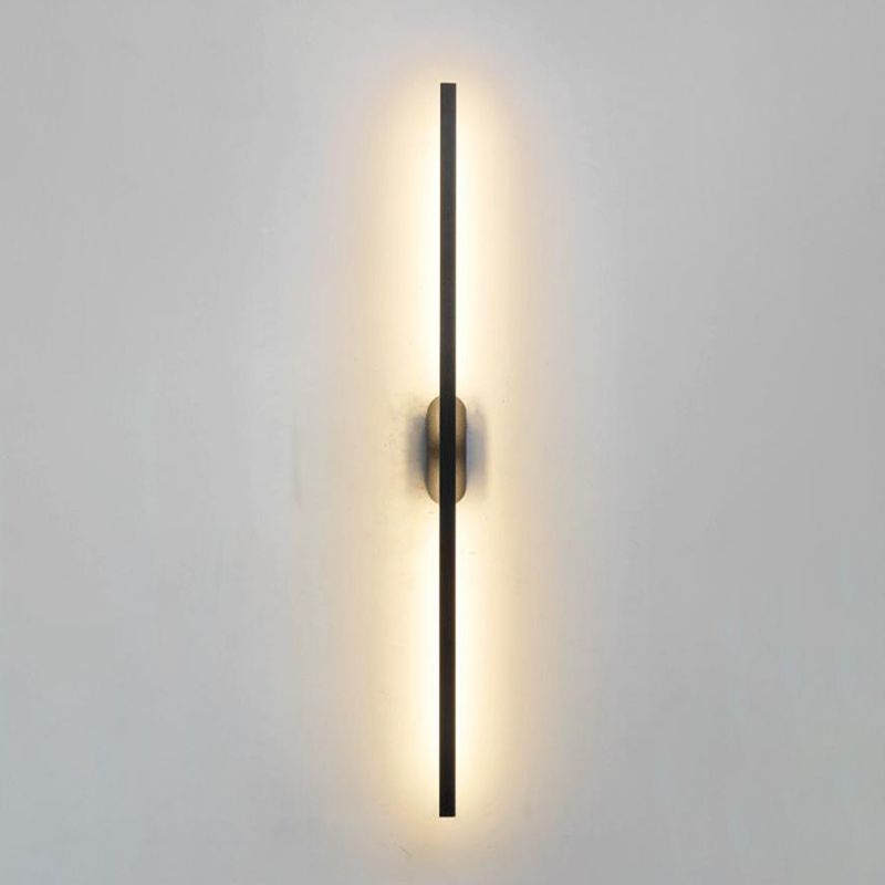 Zeitgenössischer Stil gerade Wandleuchten Metall 1 Leuchtet LED Wandhalterung in Schwarz