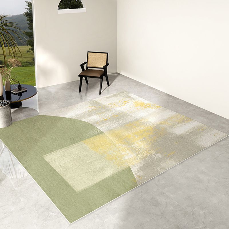 Green Modern Carpet Polyester Graphic Carpet Washable Carpet for Home Decoration