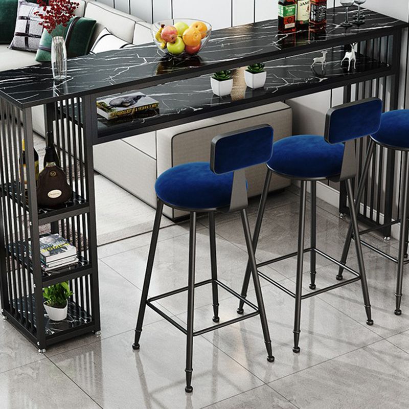 Glam Indoor Bar Dining Table Rectangle Bar Stool Table with Storage
