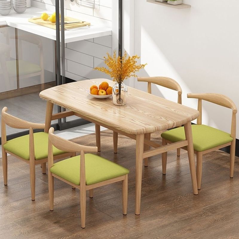 Contemporary Rectangular Dining Table with Legs for 2-4 People
