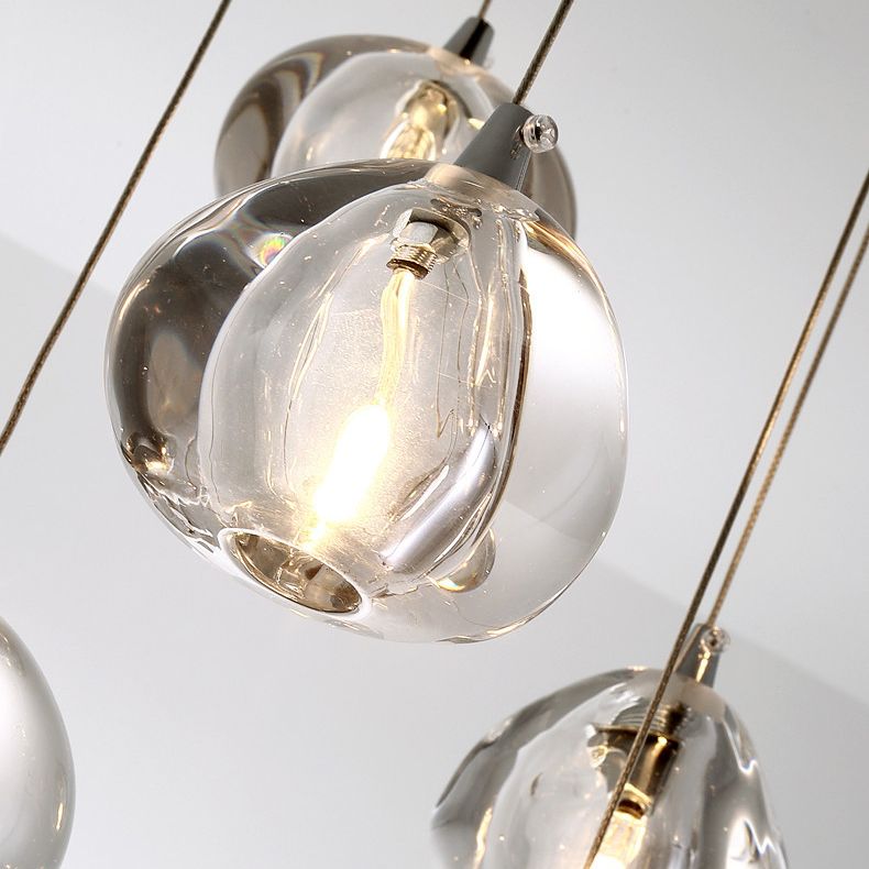 Cherries Hanging Light Fixtures Contemporary Glass Ceiling Pendant for Stairwell