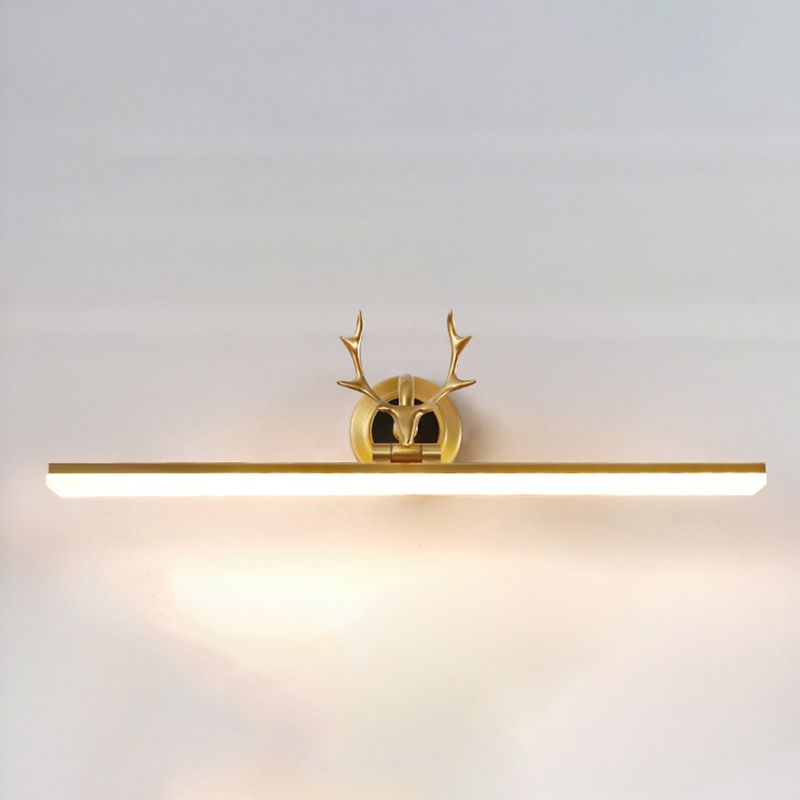 Linear Shape Metal Wall Light Modern Single Light Mirror Wall Mount Light