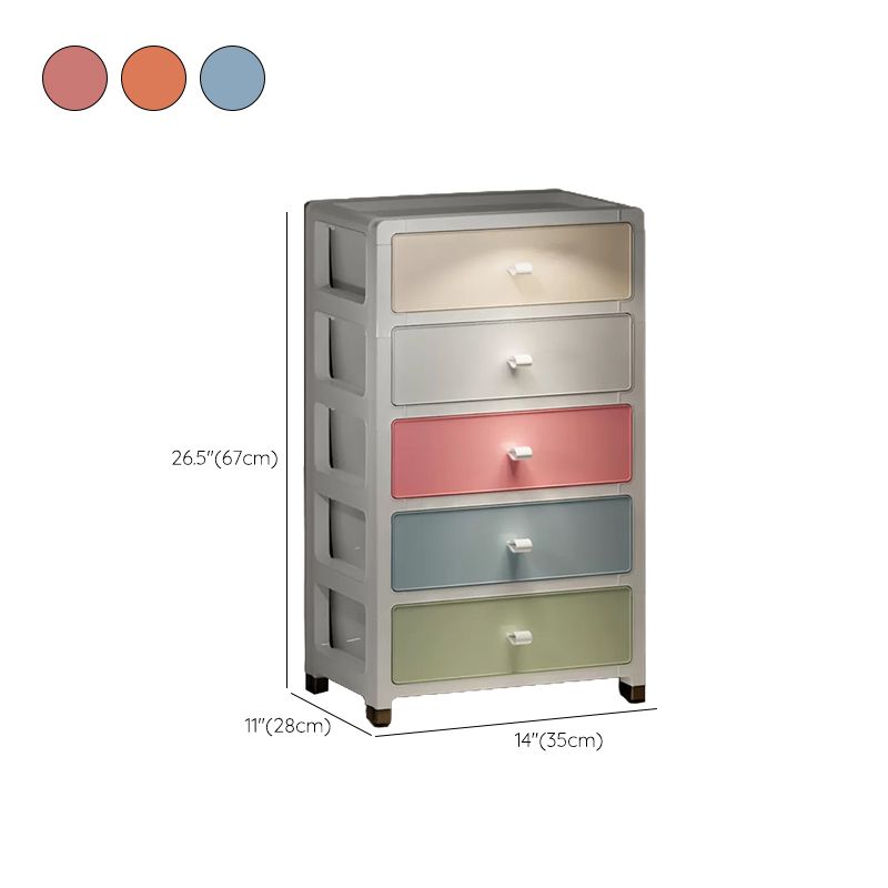 Contemporary Wardrobe Closet Thickened Plastic Kid's Wardrobe with Drawers