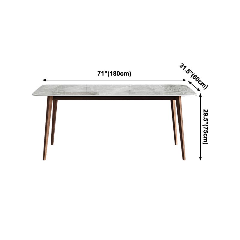 Mesa de comedor de piedra sinterizada Mesa rectangular de 4 patas de mediados de siglo para comedor