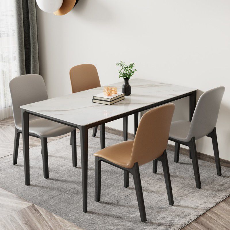 Contemporary Style Side Chair Wood Solid Back Dining Room Chair for Dining Room