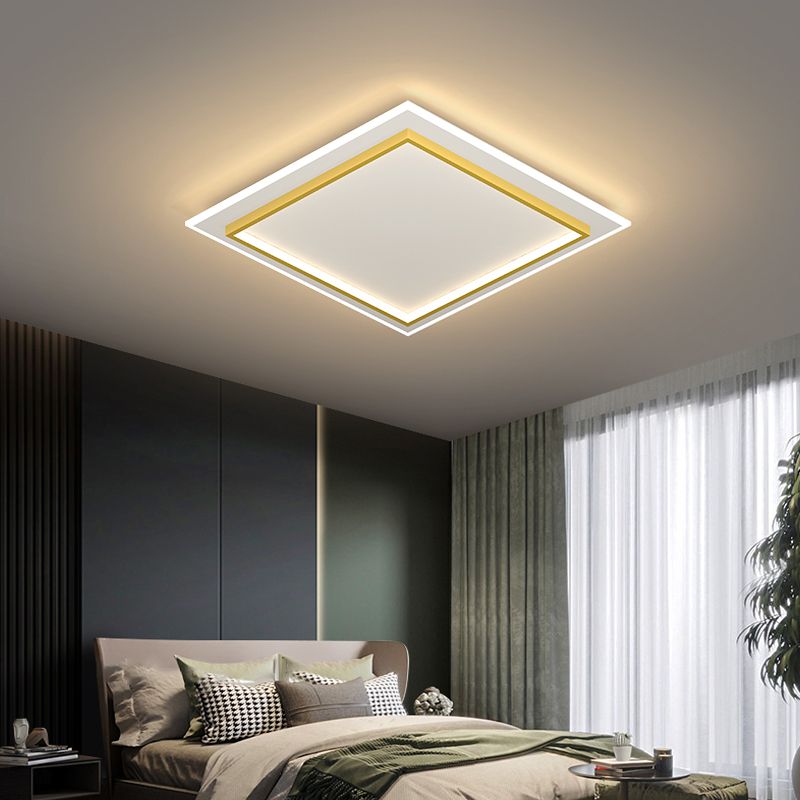 Lámpara de techo empotrada con forma geométrica de metal, estilo moderno, 2 luces, iluminación empotrada