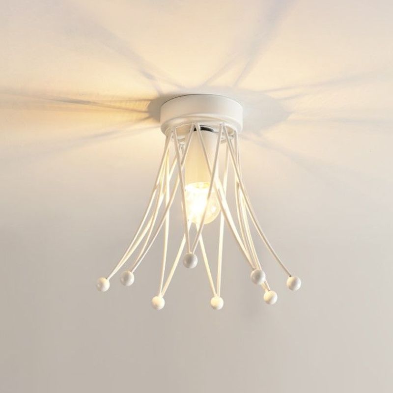 Metallische Kronen-Unterputzbeleuchtung, moderne 1-flammige Kinder-Deckenleuchte in Schwarz/Gold/Weiß