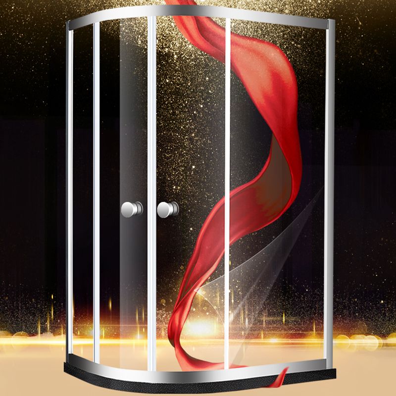 Frame Shower Bath Door Black Transparent Double Sliding Shower Doors