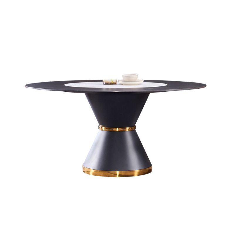 Contemporary Round Sintered Stone Table Set 1/7 Pieces Dining Set