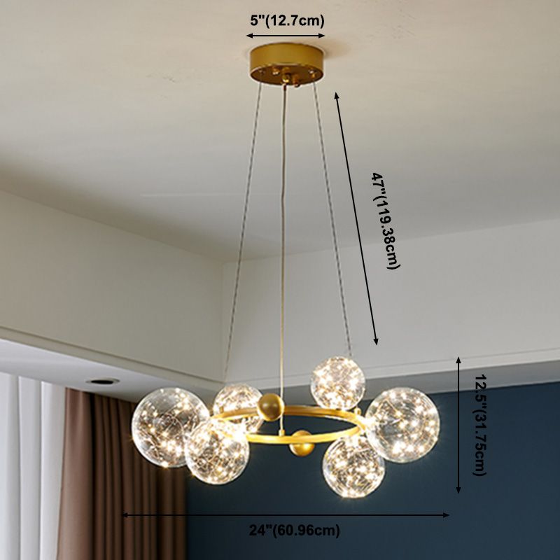 Lámpara colgante de estilo contemporáneo de araña colgante de sputnik para dormitorio de sala de estar