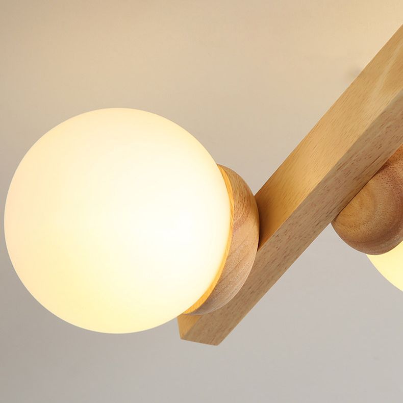 Madera Global Semi Flush Lighture Fixture Modern Style Wooden Semi Flush Mount Lighture