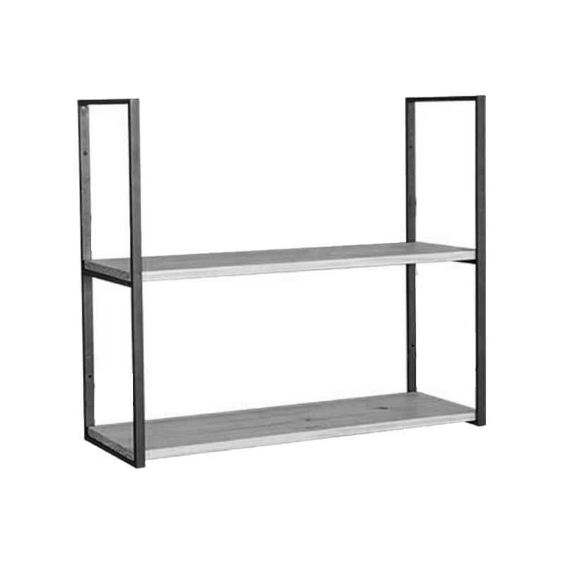 Wall Mounted Bookcase Modern Wooden Close Back Bookshelf with Shelves