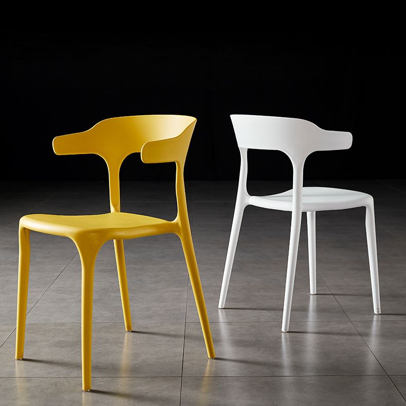 Contemporary Side Chair Stacking Dining Colorful Plastic Armless Chairs for Dining Room