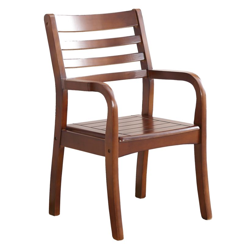 Sillón de comedor tradicional con respaldo de escalera de madera, sillón de comedor individual