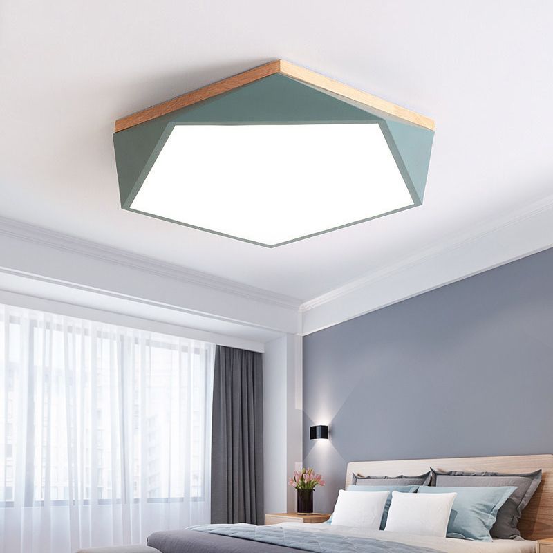 1 Light Round Shade Flush Mount Nordic Macaroon style Flush Mount Ceiling Light Fixture