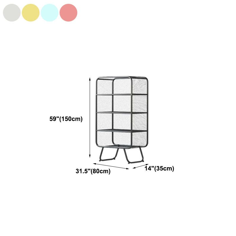 Modern Vertical Bookcase Metal Closed Storage Bookshelf for Bedroom , 31.5" W X 14" D