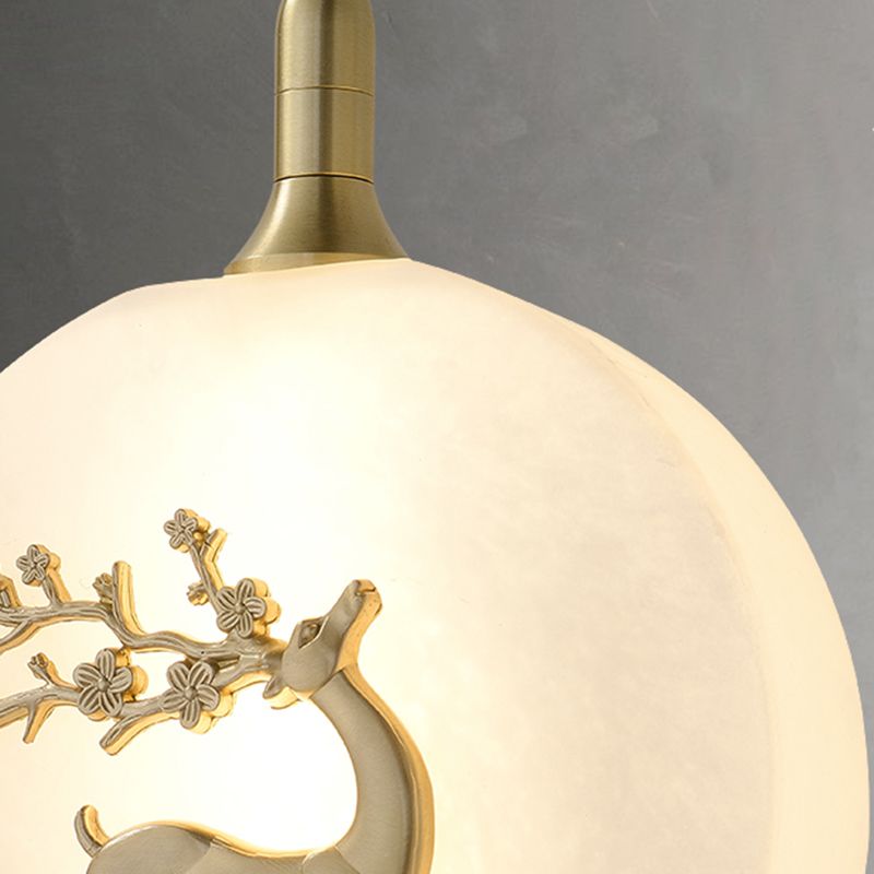 Contemporary White Shade Wall Sconce Lighting Glass Shade Wall Lamp for Living Room