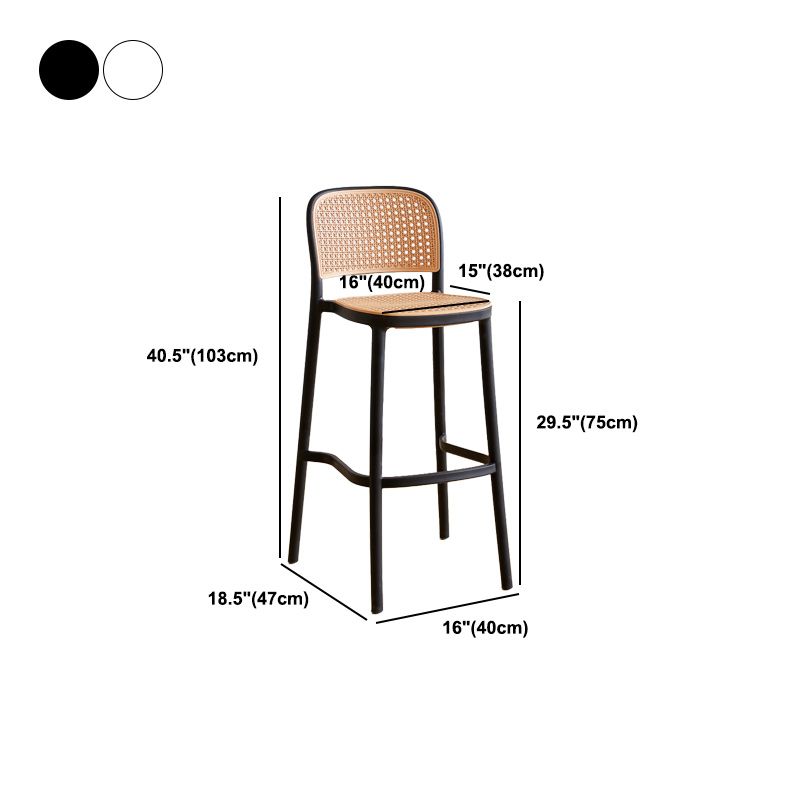 Nordic Style Bar-stool Plastic Bar Stool with Plastic Legs for Home