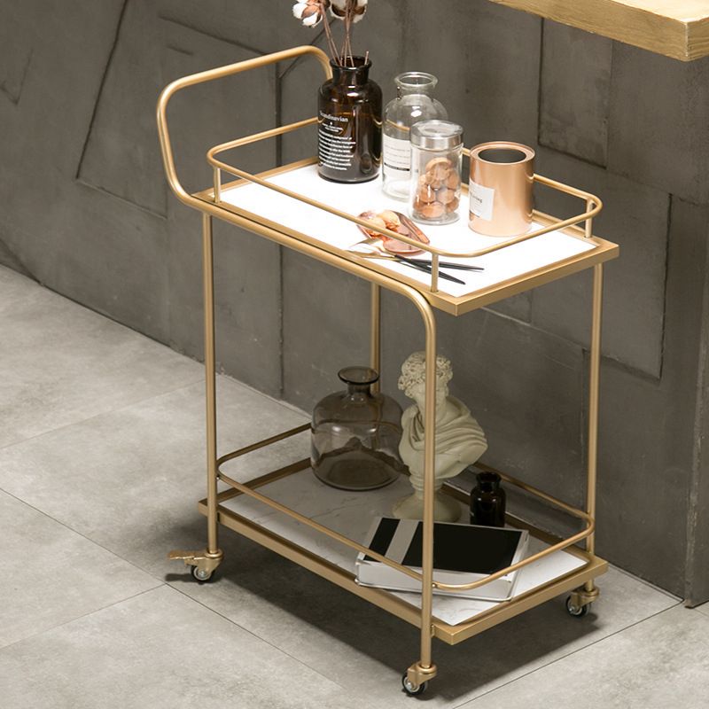 Open Storage Prep Table 27.2"L Modern Home Prep Table with Casters