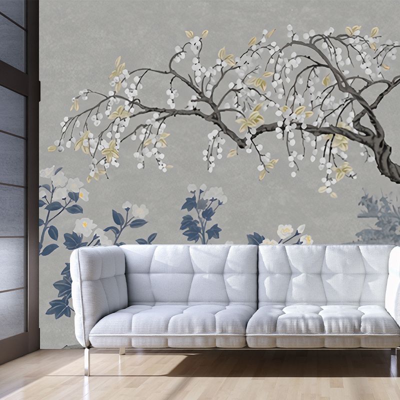 Asia Longan Trees Harvest Mural Dark Color Flower Wall Art for Dining Room, Custom-Made