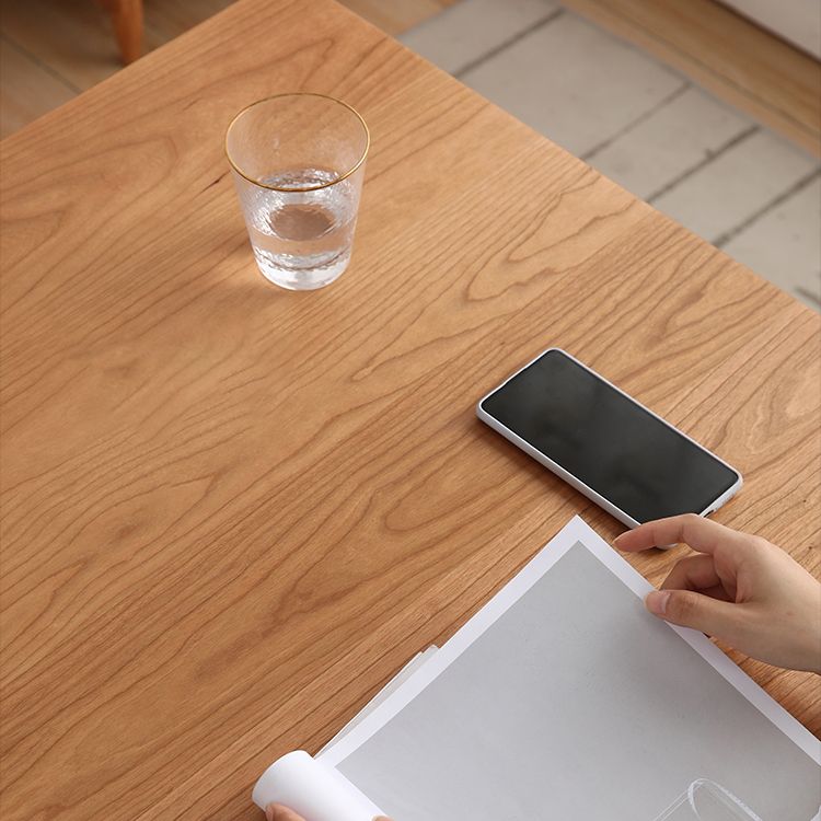 Contemporary Solid Wood Top Dining Room Set Built-in Drawer Design Dining Table Furniture