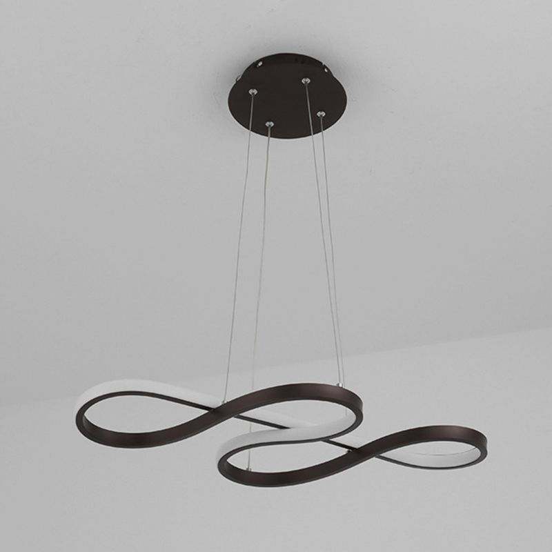 Aluminium LED Linear Pendant Light in Modern Creative Style Silica Gel Ceiling Light for Dining Room