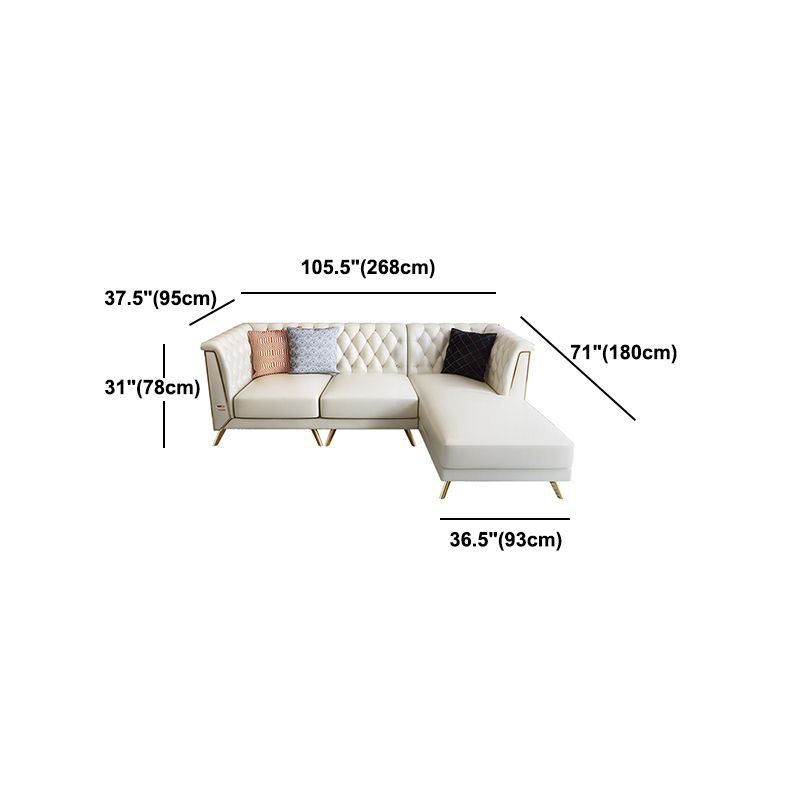 Genuine Leather Tufted Back Pillow Top Arm Sofa/Sectionals with Wear-Resistant