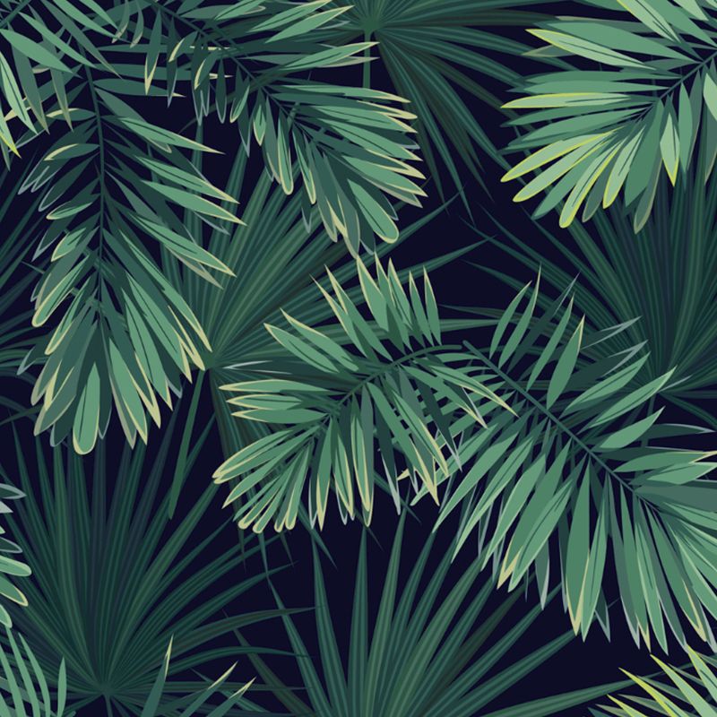 Green Areca Palm Leaves Murals Wallpaper Waterproof Tropix Bedroom Wall Covering