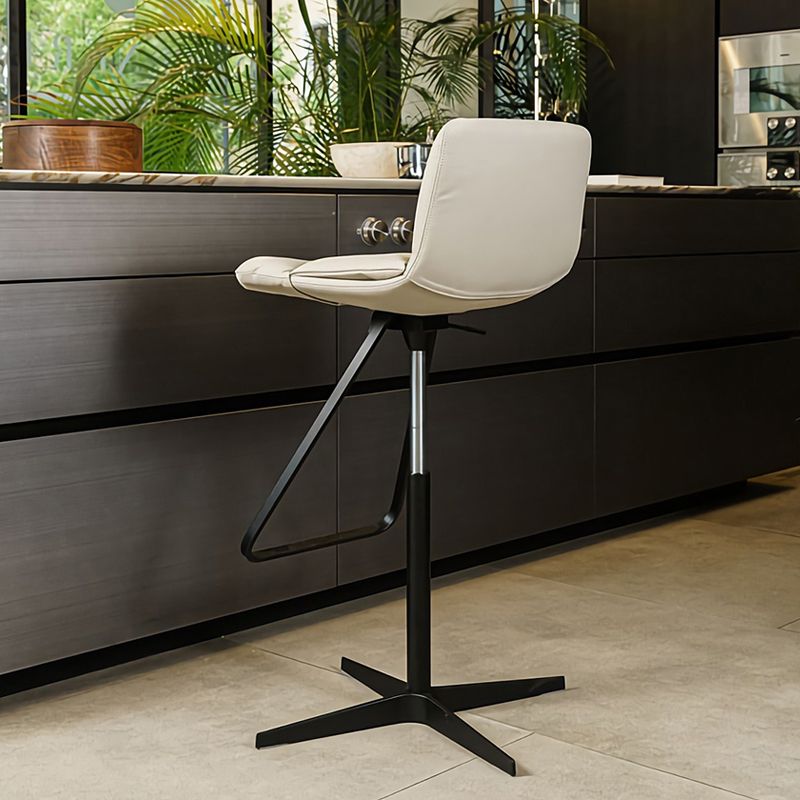 Industrial Style Adjustable Bar Stool Leather Counter Bar Stool for Home