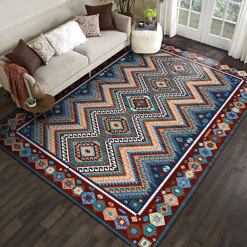 Tappeto di stampa damask marocchina multicolore in polipropilene tappeto resistente alle macchie resistenti a tappeto anti-slip per arredamento per la casa