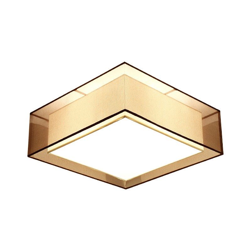 Fabric Geometrical Flush Mount Light Fixture Traditional Bedroom Flush Mount Ceiling Light