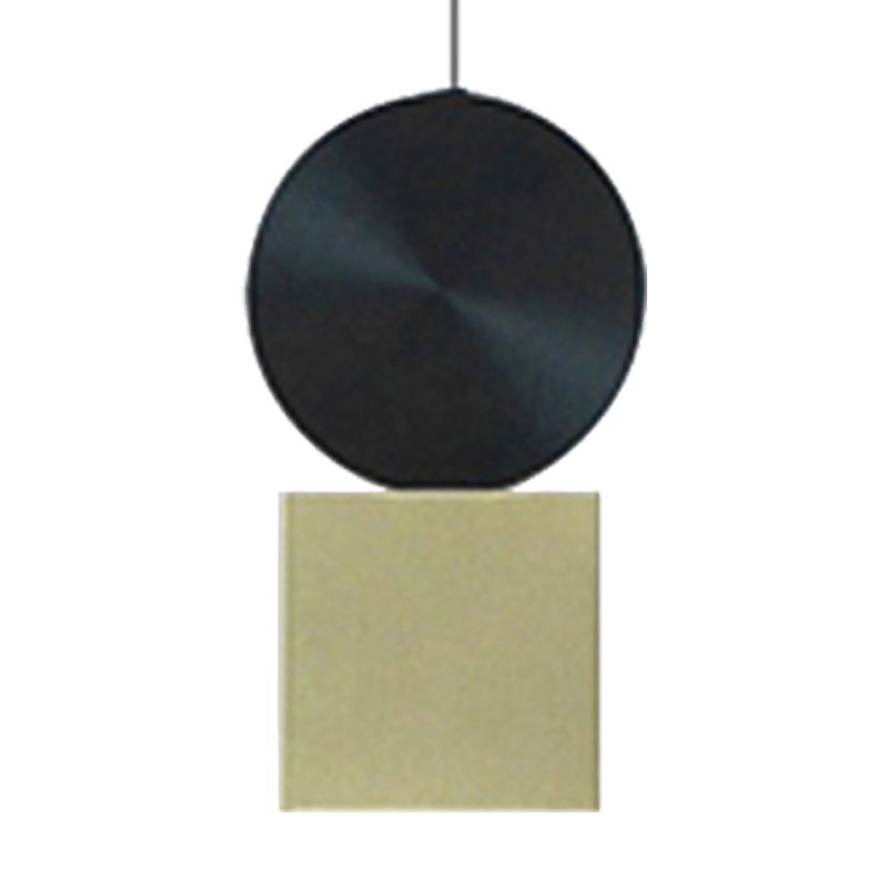 Drum/Saucer/Cylinder Hanging Pendant Light Minimalist Metal 1 Head Hallway Pendant Lighting in Gold