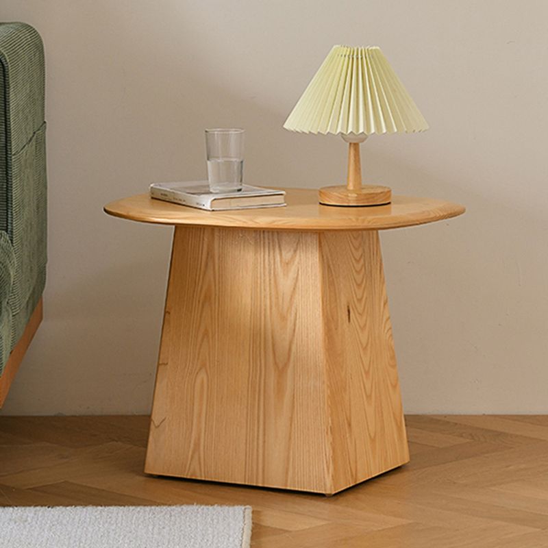 Pedestal Solid Wood Coffee Table Set Elliptical Simple Cocktail Table
