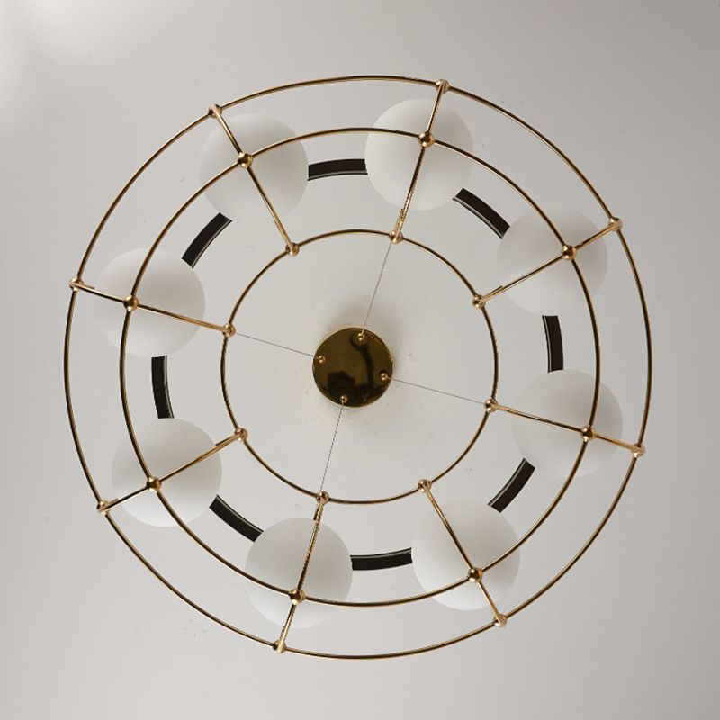 Ball Shape Glass Island Pendants Modern Multi Lights Island Pendant Lights in Gold