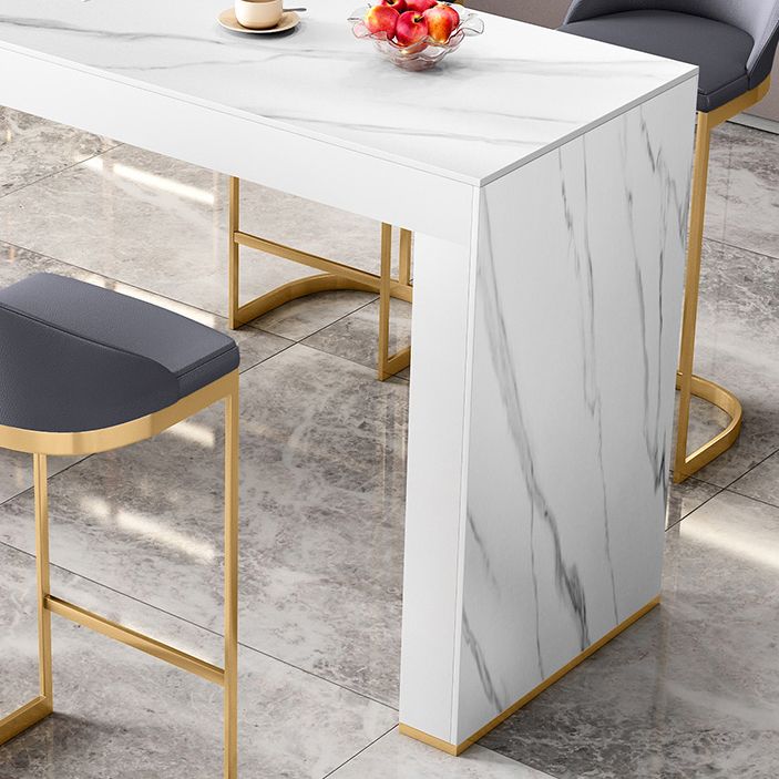 Modern Style Bar Counter Table Rectangle Stone Table for Kitchen
