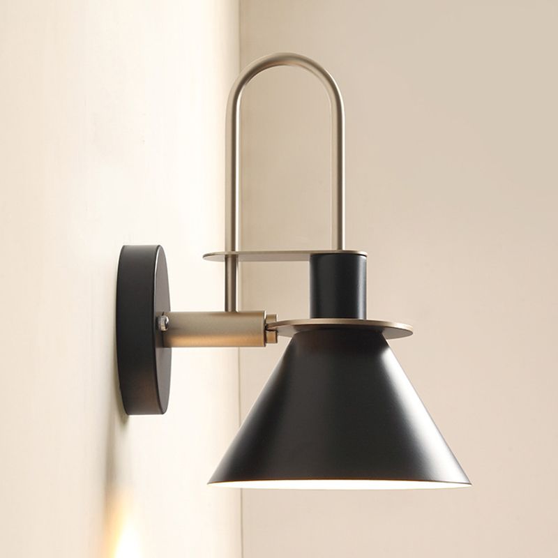1 Light Metal Wall Mounted Light Fixture Modern Dual Cone Wall Sconce Lighting for Dining Room