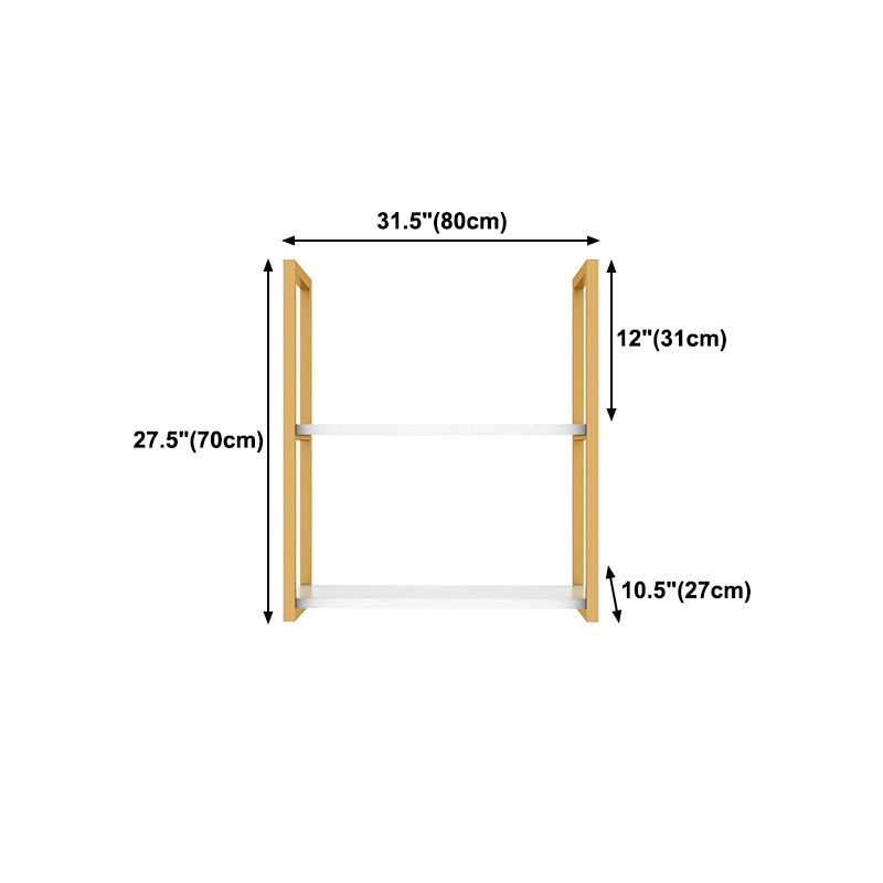 10.63"W Bookshelf Glam Style Wall Mounted Bookcase for Home Office Study Room