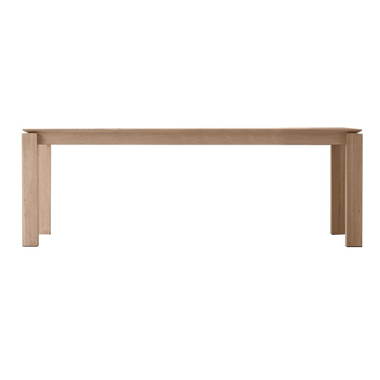 Rectangle Pine Wood Dining Table Industrial Kitchen Table with 4 Legs